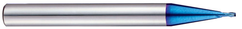 YG1 G8A50012 | 1/21" Diameter x 13/55" Shank x 1 31/32" OAL x 1/14" LOC 2 Flute Blue Coated Carbide Corner Radius End Mill