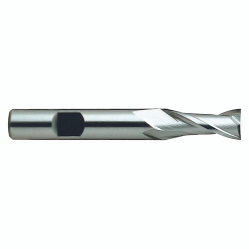 YG1 E9983016 | 1/4" Diameter x 3/8" Shank x 2-5/16" OAL x 1/2" LOC 2 Flute Bright Coated Premium HSS-PM Square Length End Mill