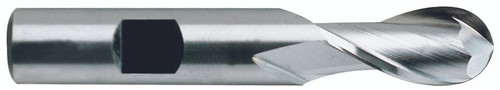 YG1 E9992024TF | 3/8" Diameter x 3/8" Shank x 2-5/16" OAL x 9/16" LOC 2 Flute TiAlN Coated Premium HSS-PM Ball Nose End Mill