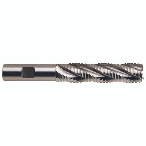 YG1 E9A87024 | 3/8" Diameter x 3/8" Shank x 3-1/4" OAL x 1-1/2" LOC 4 Flute Bright Coated Premium HSS-PM Roughing End Mill