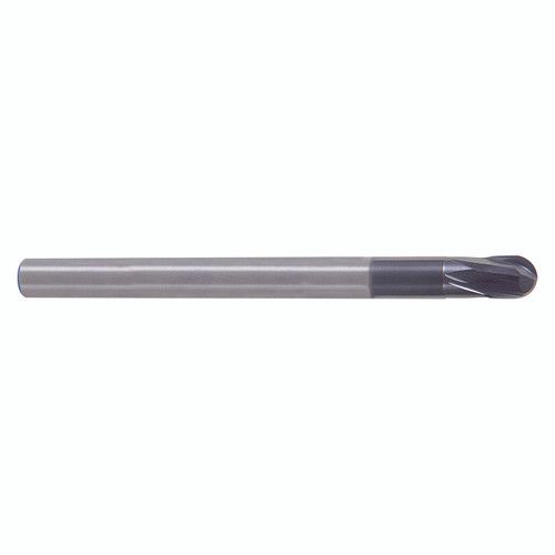 YG1 GM109032 | 1/2" Diameter x 1/2" Shank x 1/2" LOC x 4-1/2" OAL x 1/4" Radius 2 Flute Carbide Ball Nose End Mill