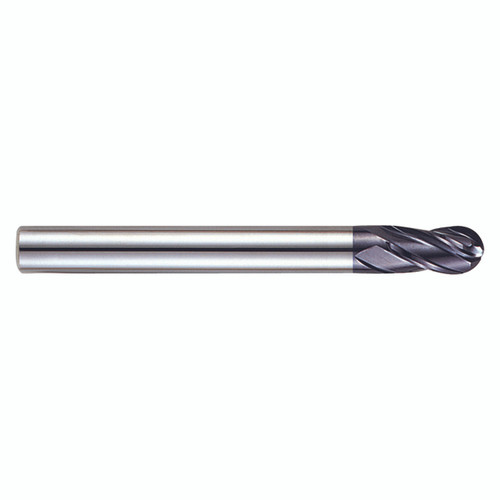 YG1 GM876010 | 3/76" Diameter x 2/17" Shank x 2/17" LOC x 1-1/2" OAL x 0" Radius 2 Flute Carbide Ball Nose End Mill