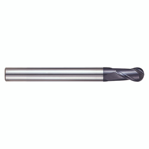YG1 GM813040 | 3/19" Diameter x 13/55" Shank x 23/73" LOC x 2-65/86" OAL x 3/38" Radius 2 Flute Carbide Ball Nose End Mill