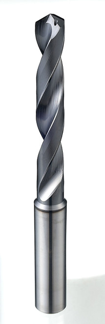 YG1 DGE433155 | 15.50mm Drill Size x 16.00mm Shank x 83.00mm Flute Length x 133.00mm OAL x 118 Degree Point Angle 2 Flute DLC Coated Carbide DGE433 Coolant Fed Drill