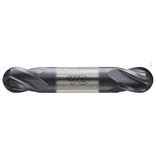 YG1 E5I01901 | 5/64" Diameter x 1/8" Shank x 5/32" LOC x 1-1/2" OAL x 0.039" Radius x 30 Degree Helix Angle 4 Flute Bright Coated Carbide E5I01 Double Ended Ball Nose End Mill