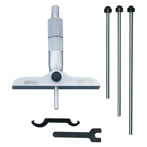 Fowler 52-225-114-0 | x 0-4" Range x 0.001" Graduation Mechanical Depth Micrometer