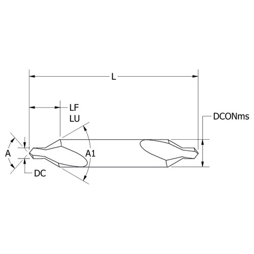 Keo 906-000-009 | 0.0100" Diameter x 0.6250" Length of Shank x 1.2500" OAL 2 Cutting Edge HSS Combination Drill & Countersink