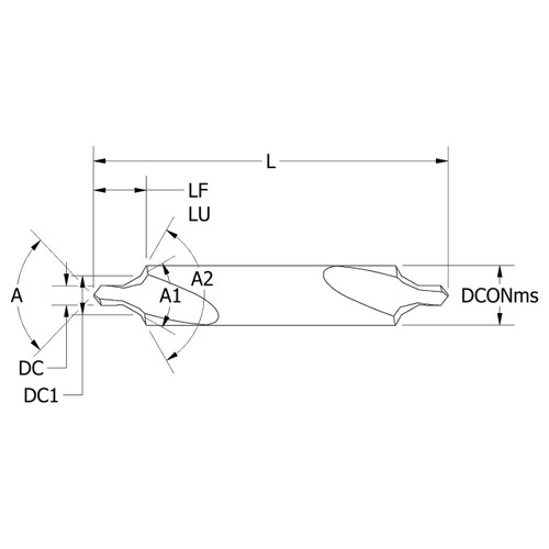 Keo 906-001-077 | 0.109" Diameter x 1.063" Shank Length x 2.120" OAL TiN Coated T-15 Combination Drill & Countersink