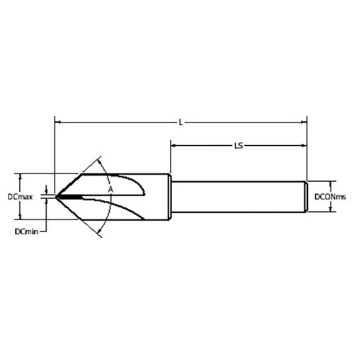 Keo 919-000-014 | 0.500" Diameter x 2.250" Shank of Length x 4.000" OAL TiN Coated HSS Countersink Shanks