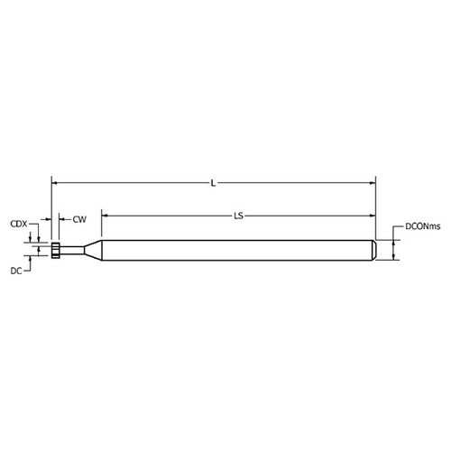 Keo 943-000-991 | 0.375" Diameter x 1.318" Shank Length x 2.000" OAL AlTiN Coated Carbide Woodruff-Keyseat Cutter