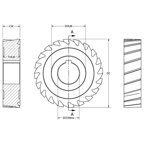 Keo 948-000-168 | 4.000" Diameter x 0.500" Width TiN Coated HSS Plain Milling Cutter