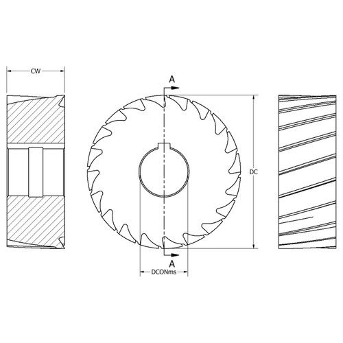 Keo 948-000-184 | 4.000" Diameter x 1.500" Width TiN Coated HSS Shell End Mill