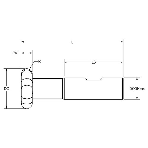 Keo 922-000-016 | 1.250" Diameter x 2.625" Shank Length x 3.500" OAL TiN Coated HSS Indexable Convex Radius Cutter