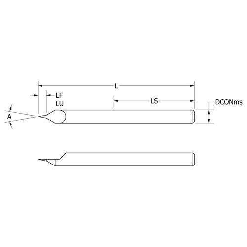 Keo 937-000-005 | 0.1250" Diameter x 0.7500" Length of Shank x 1.5000" OAL x 20 Degree Angle 1 Cutting Edge Carbide Engraving Cutter