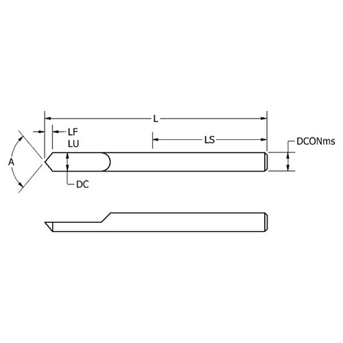 Keo 937-000-027 | 0.1250" Diameter x 0.7500" Length of Shank x 1.5000" OAL 1 Cutting Edge Carbide Engraving Cutter