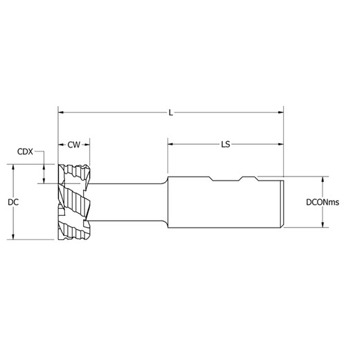 Keo 964-000-024 | 0.9688" Diameter x 2.0313" Length of Shank x 3.4375" OAL x TiN Coated HSS-E T-slot Cutter