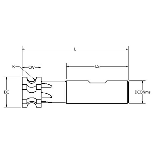 Keo 905-000-007 | 0.750" Diameter x 2.125" Shank Length x 3.000" OAL HSS Concave Radius Cutter