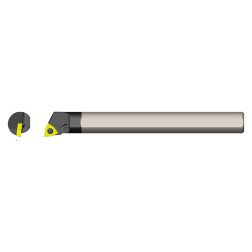 Ultra-Dex 920-000-272 | E10Q SWLCR3 x 5/8" Diameter x 0.625" Shank x 7.000" Functional Length x 8:1 Ratio x 95 Degree Coolant Through Right Hand Trigon Carbide Indexable Boring Bar