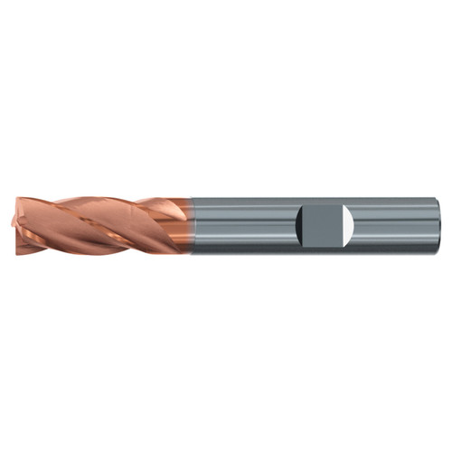 Emuge 1999A.025004 | 25.00mm Diameter x 25.00mm Shank x 125.00mm OAL 4 Flute TIALN Coated Corner Radius End Mill