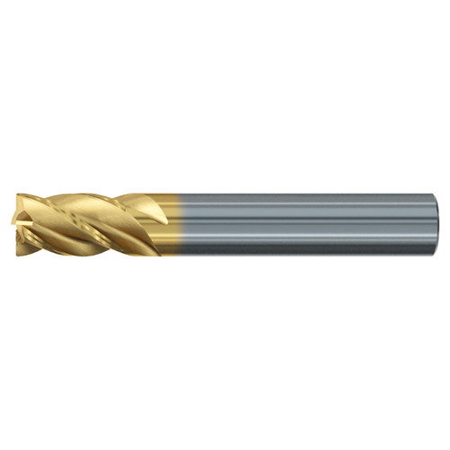 Emuge 2975T.0250 | 1/4" Diameter x 1-4" Shank x 2" OAL 4 Flute TIN/TIALN Coated Corner Radius End Mill