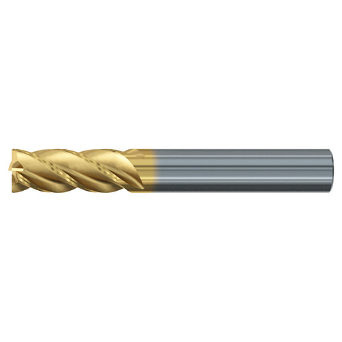 Emuge 2977T.0500 | 1/2" Diameter x 1-2" Shank x 3-1/4" OAL 4 Flute TIN/TIALN Coated Corner Radius End Mill