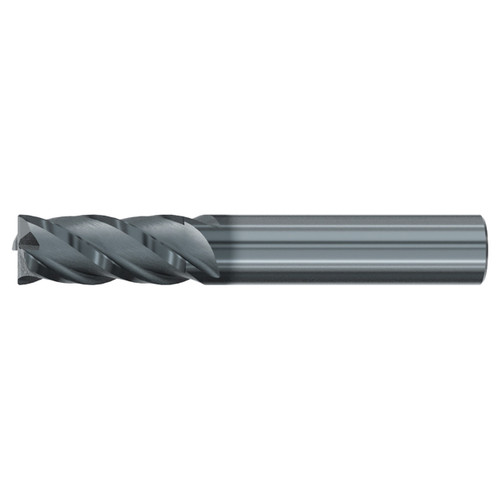 Emuge 2994L.A4375 | 7/16" Diameter x 7-16" Shank x 4" OAL 4 Flute ALCR Coated Corner Radius End Mill