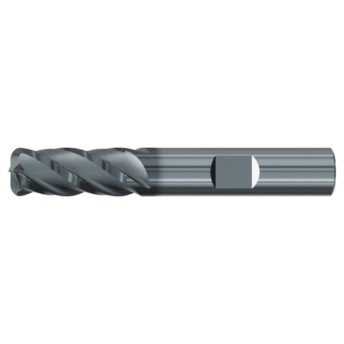 Emuge 2999L.050120 | 1/2" Diameter x 0.120" Corner Radius 3" OAL 4 Flute ALCR Coated Corner Radius End Mill