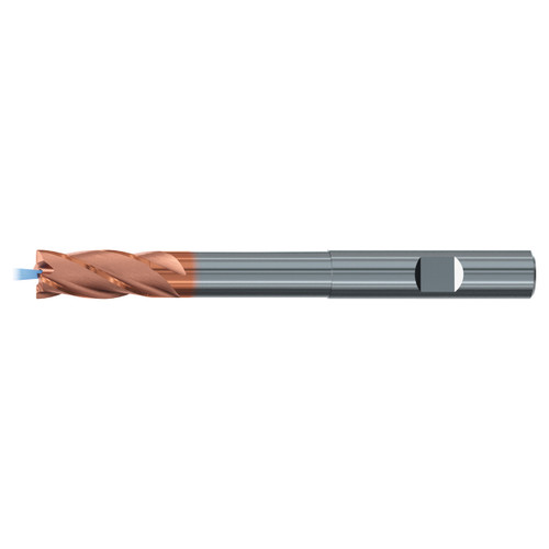 Emuge 3809AZ.010 | 10.00mm Diameter x 10.00mm Shank x 102.00mm OAL 4 Flute TIALN Coated Corner Radius End Mill