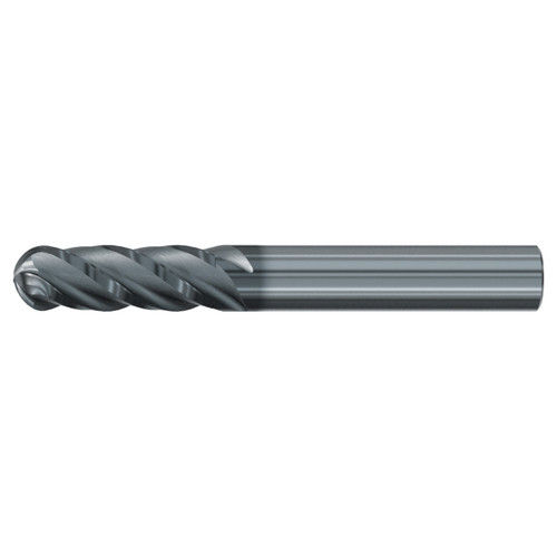 Emuge 3900L.0375 | 3/8" Diameter x 3-8" Shank x 3" OAL 35-38 Degree Helix Angle ALCR Coated Ball End Mill