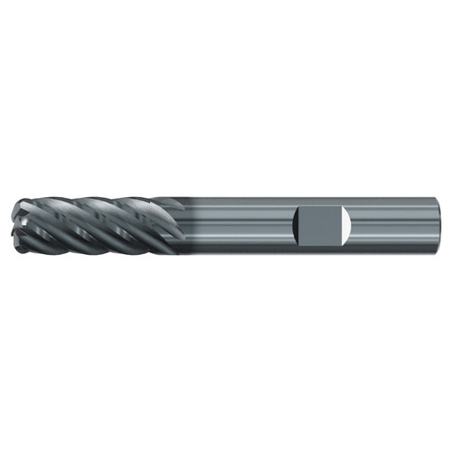 Emuge 3909L.062120 | 5/8" Diameter x 0.120" Corner Radius 3-1/2" OAL 6 Flute ALCR Coated Corner Radius End Mill
