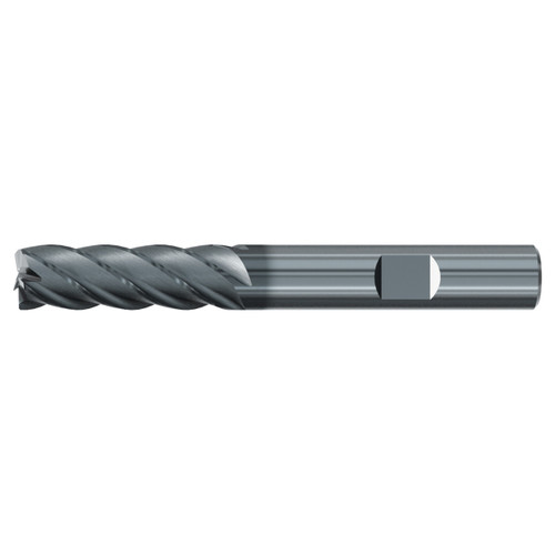 Emuge 3923L.0625 | 5/8" Diameter x 5-8" Shank x 4-3/4" OAL 5 Flute ALCR Coated Corner Radius End Mill