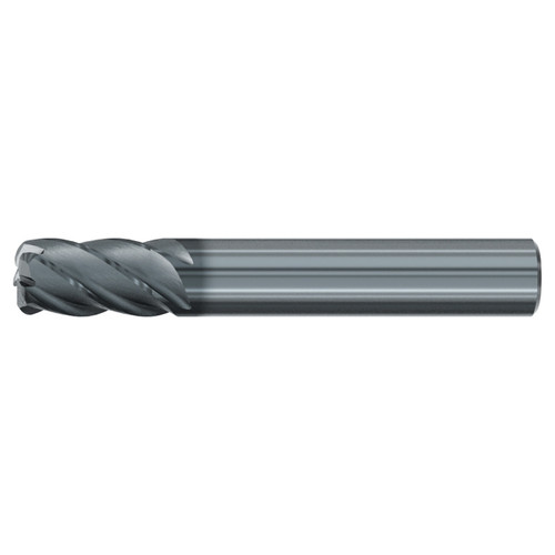 Emuge 3928L.050030 | 1/2" Diameter x 1-2" Shank x 2/3/4" OAL 5 Flute ALCR Coated Corner Radius End Mill