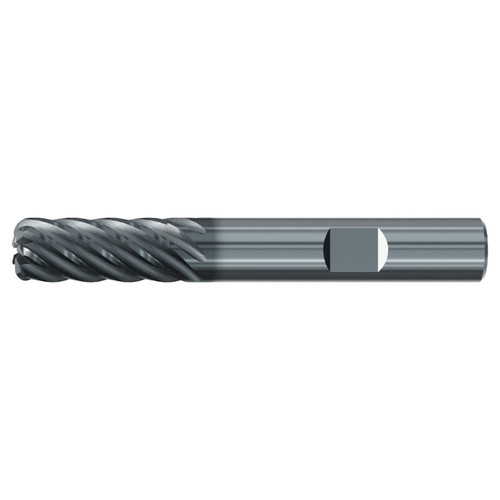 Emuge 3938L.100120 | 1" Diameter x 1" Shank x 5" OAL 7 Flute ALCR Coated Corner Radius End Mill