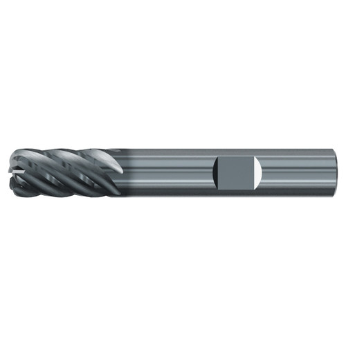 Emuge 3942L.100090 | 1" Diameter x 0.090" Corner Radius 4" OAL 6 Flute ALCR Coated Corner Radius End Mill