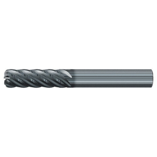Emuge 3943L.050010 | 1/2" Diameter x 0.010" Corner Radius 4-1/2" OAL 6 Flute ALCR Coated Corner Radius End Mill