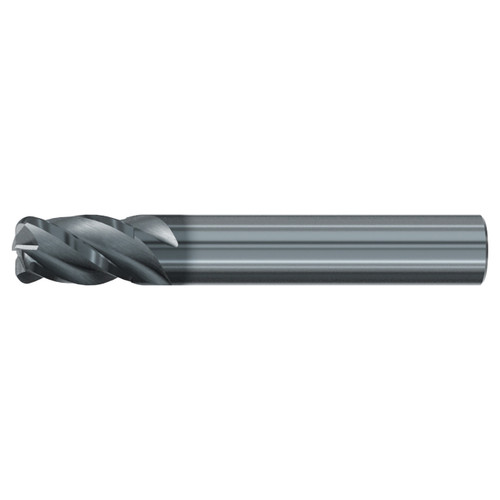 Emuge 3945L.025060 | 1/4" Diameter x 0.060" Corner Radius 2" OAL 4 Flute ALCR Coated Corner Radius End Mill