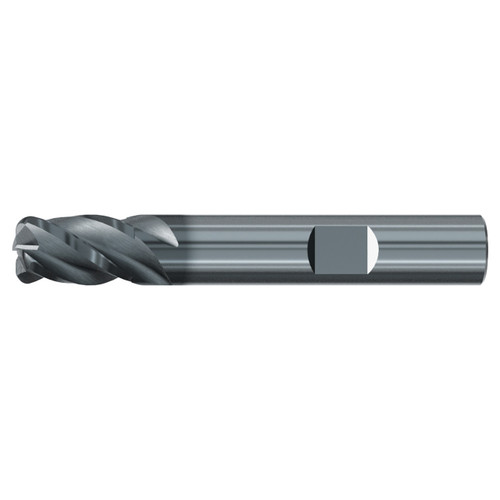 Emuge 3946L.037010 | 3/8" Diameter x 0.010" Corner Radius 2-1/2" OAL 4 Flute ALCR Coated Corner Radius End Mill Emuge 3946L.037010 | 3/8" Diameter x 0.010" Corner Radius 2-1/2" OAL 4 Flute ALCR Coated Corner Radius End Mill