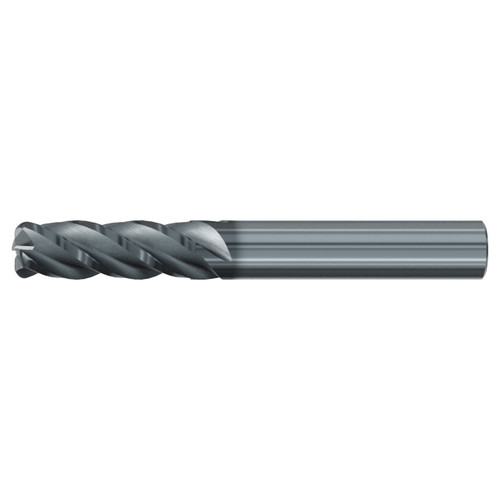 Emuge 3947L.037020 | 3/8" Diameter x 0.020" Corner Radius 3" OAL 4 Flute ALCR Coated Corner Radius End Mill