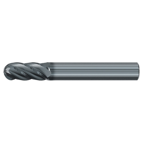 Emuge 3950L.0375 | 3/8" Diameter x 3-8" Shank x 2-3/4" OAL 35-38 Degree Helix Angle ALCR Coated Ball End Mill