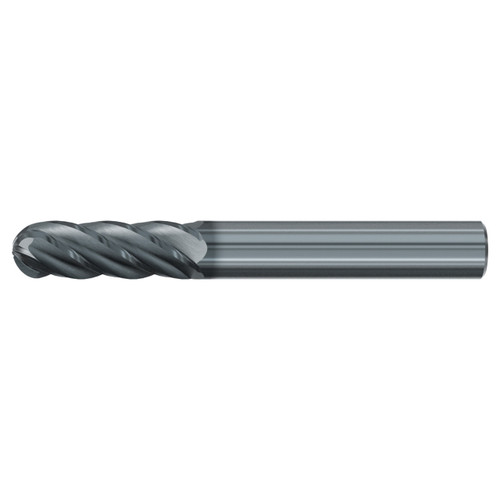 Emuge 3951L.0500 | 1/2" Diameter x 1-2" Shank x 4-1/2" OAL 35-38 Degree Helix Angle ALCR Coated Ball End Mill