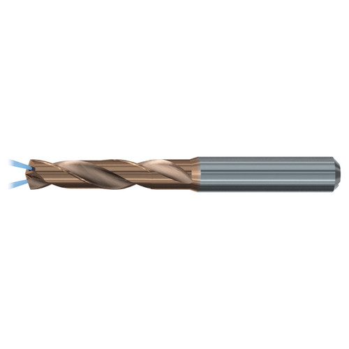 Emuge TA201724.0340 | 0.134" Diameter x 62.00mm OAL 140 Degree Point Angle 2 Flute ALCR-89 Coated Screw Machine Length Drill Bit