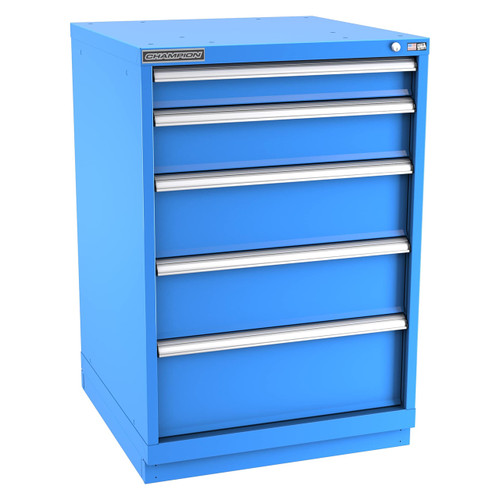 Champion Tool Storage SWS1800-0501-ILC-FTB-BB | 28-1/4" Width x 41-3/4" Height x 22-1/2" Depth 5 Drawer 54 Compartment Powder Coated Steel Modular Compartment Cabinet - Bright Blue