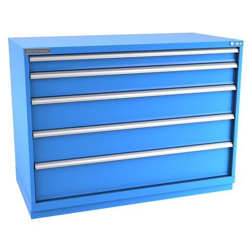 Champion Tool Storage DWS1800-0501-ILC-FTB-BB | 56-1/2" Width x 41-3/4" Height x 22-1/2" Depth 5 Drawer 94 Compartment Powder Coated Steel Modular Compartment Cabinet - Bright Blue
