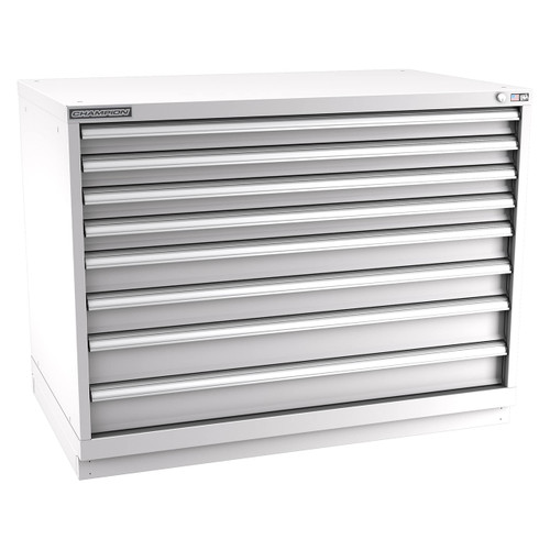 Champion Tool Storage EWS1500-0802-ILC-FTB-LG | 47" Width x 35-7/8" Height x 22-1/2" Depth 8 Drawer 264 Compartment Powder Coated Steel Modular Compartment Cabinet - Light Gray