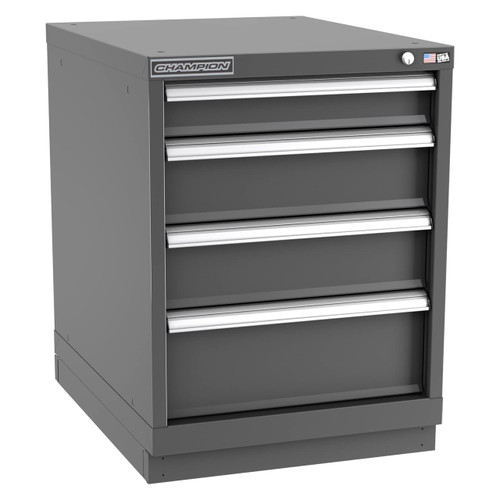 Champion Tool Storage NWS1200-0401-ILC-FTB-DG | 22-3/16" Width x 29-7/8" Height x 22-1/2" Depth 4 Drawer 33 Compartment Powder Coated Steel Modular Compartment Cabinet - Dark Gray