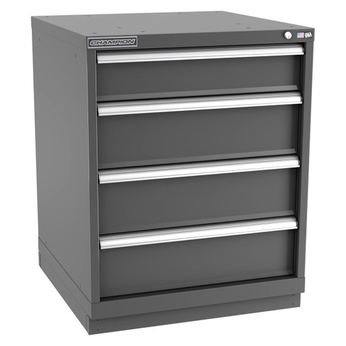 Champion Tool Storage SWS1500-0401-ILC-FTB-DG | 28-1/4" Width x 35-7/8" Height x 22-1/2" Depth 4 Drawer 29 Compartment Powder Coated Steel Modular Compartment Cabinet - Dark Gray