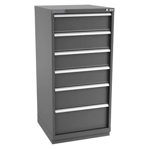 Champion Tool Storage SWS2700-0601-ILC-FTB-DG | 28-1/4" Width x 59-1/2" Height x 22-1/2" Depth 6 Drawer 45 Compartment Powder Coated Steel Modular Compartment Cabinet - Dark Gray
