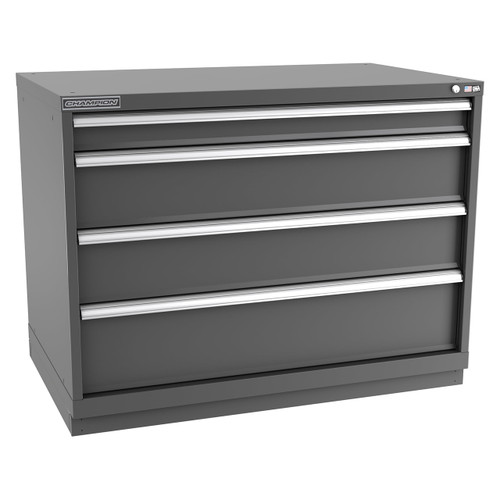 Champion Tool Storage EWS1500-0402-ILC-FTB-DG | 47" Width x 35-7/8" Height x 22-1/2" Depth 4 Drawer 104 Compartment Powder Coated Steel Modular Compartment Cabinet - Dark Gray