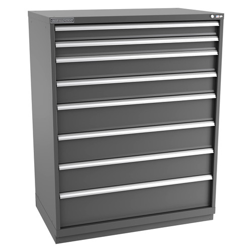 Champion Tool Storage EWS2700-0801-ILC-FTB-DG | 47" Width x 59-1/2" Height x 22-1/2" Depth 8 Drawer 172 Compartment Powder Coated Steel Modular Compartment Cabinet - Dark Gray