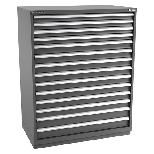 Champion Tool Storage EWS2700-1401-ILC-FTB-DG | 47" Width x 59-1/2" Height x 22-1/2" Depth 14 Drawer 400 Compartment Powder Coated Steel Modular Compartment Cabinet - Dark Gray